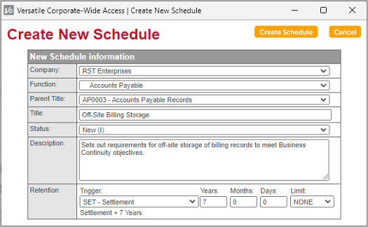 Requesting a New Schedule Title from Change Requests